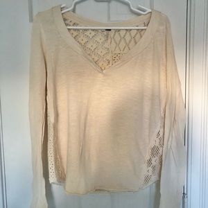 FREE PEOPLE Ivory Long Sleeve Top - Exposed-Back